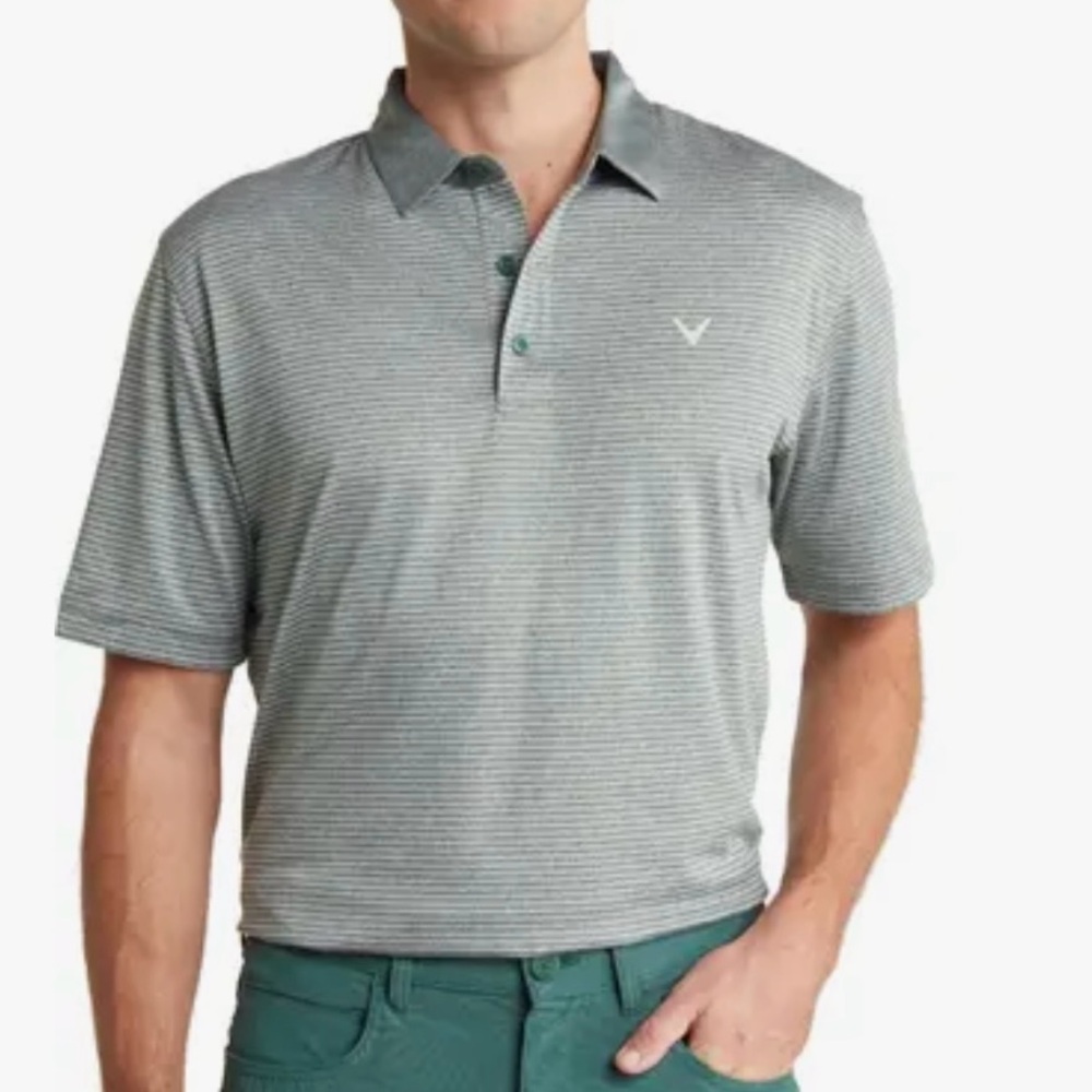 BRAND NEW WITH TAGS - Men’s Callaway Golf Polo. Green stripes.